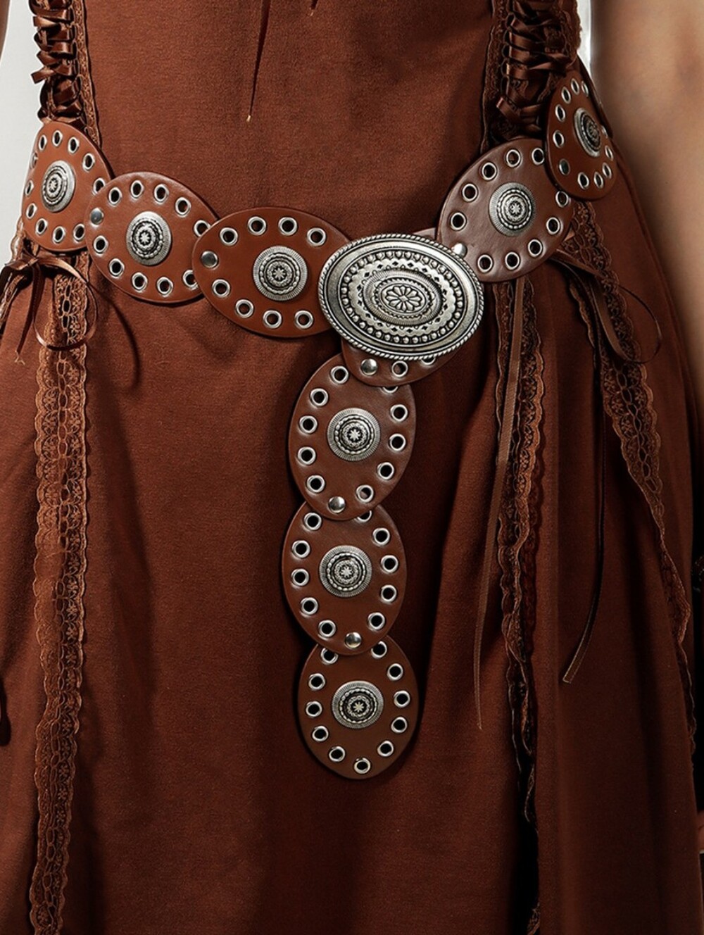 Canyon Rose Medallion Belt - Burnt Umber